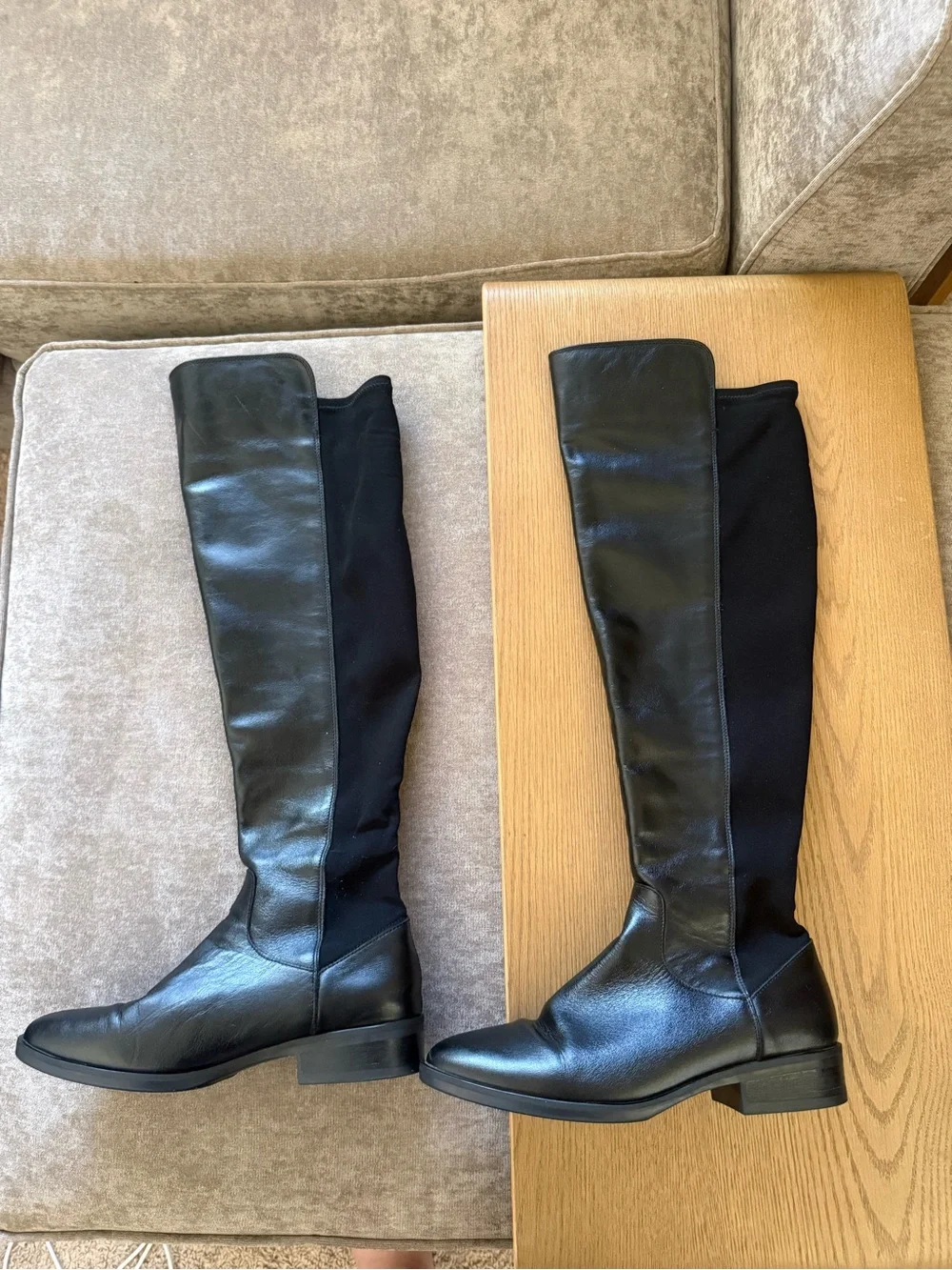 Clarks Pure Caddy Black Leather Knee High Boots US 10 EU 41.5